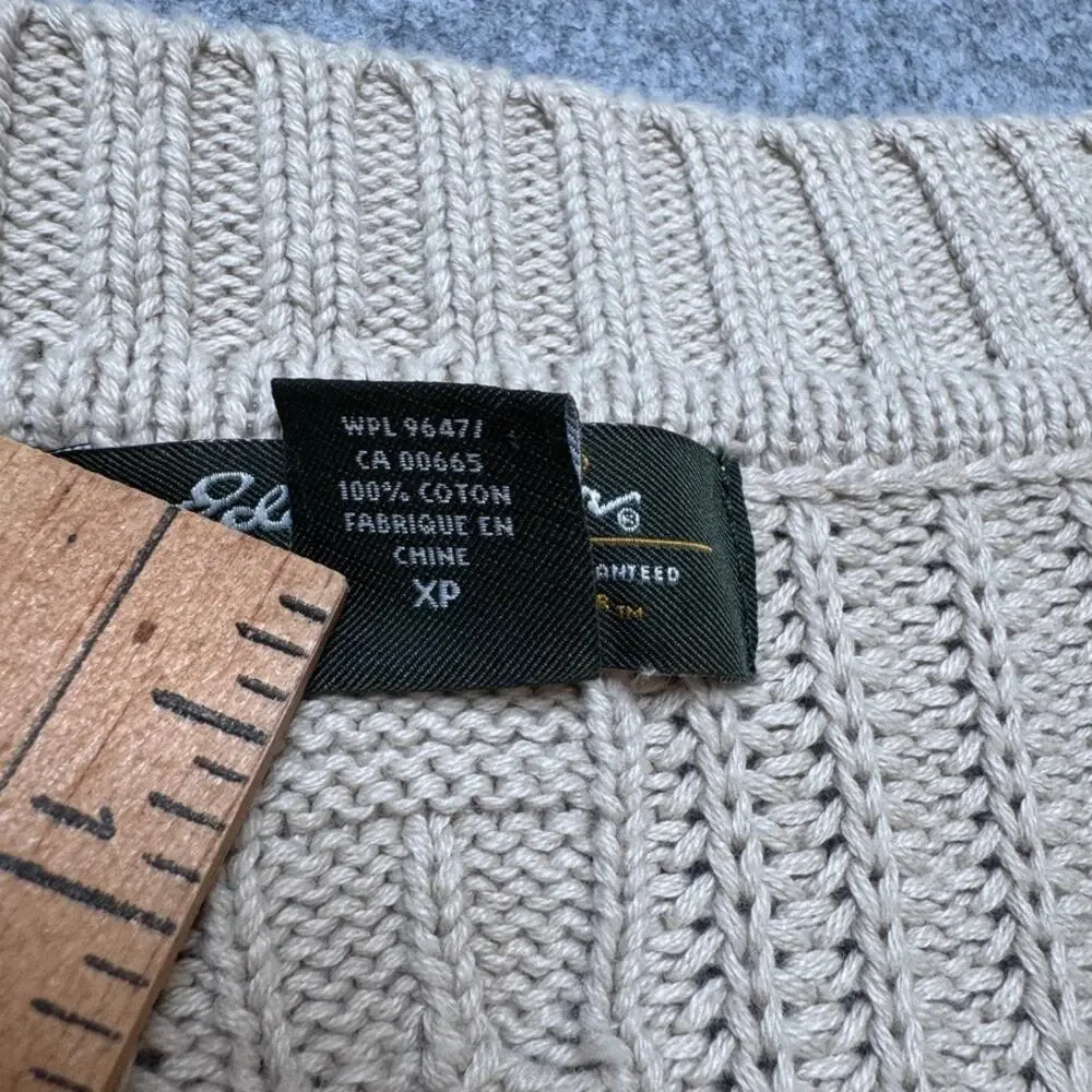 Eddie Bauer Women’s XS Cable Knit Cardigan Sweater 100% Cotton Beige Button